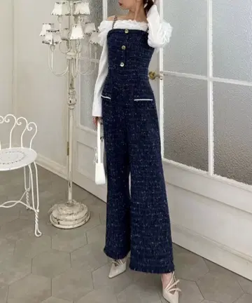 ROYAL PARTY 올인원 더블 체인 스트랩 트위드