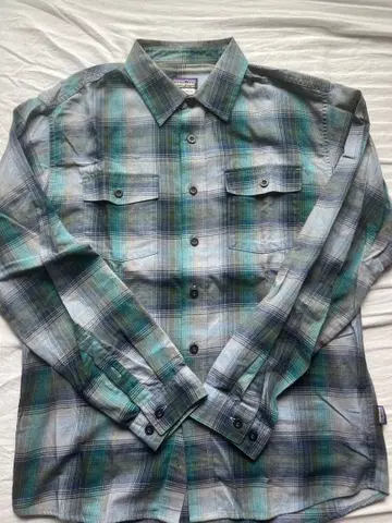 patagonia 백 샷 셔츠 옴브레 체크 레어 컬러