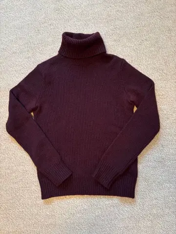 랄프 로렌, 캐시미어 울, 터틀넥 니트, 버건디, M