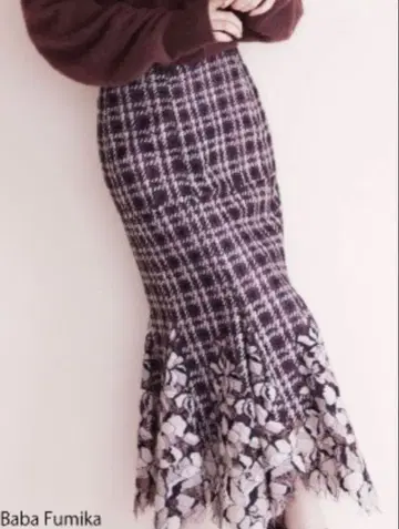 SNIDEL 레이스 머메이드 스커트 브라운 00 사이즈 작은 키 22AW