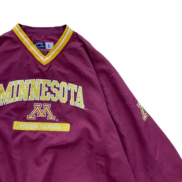 미네소타 대학 칼리지 로고 자수 풀오버 자켓 L
