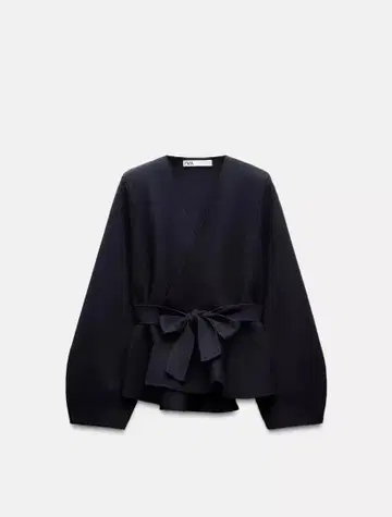 ZARA 벨트 니트 숄더 패드 블레이저