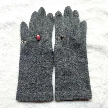 [컨디션 최상] 백화점 구매 캐시미어 주얼리 디자인 장갑 그레이