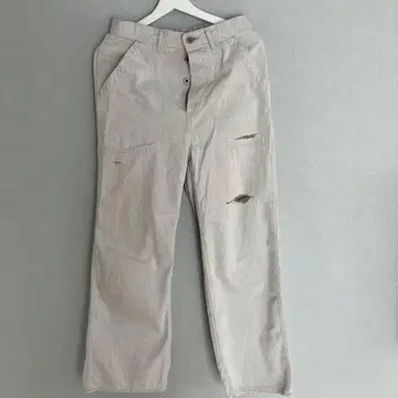 JOHNBULL 베이지 데미지 캐주얼 팬츠