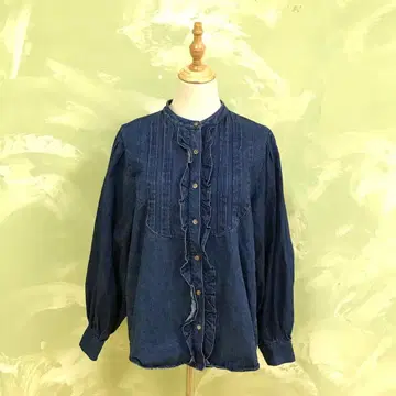 F3446 디스코트 데님 셔츠 사이즈 F 블루