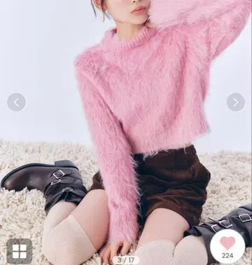 릴리 브라운 라메 샤기 니트 풀오버