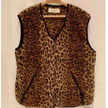 BEAMS BOY 자카드 보아 풀오버 베스트/레오파드