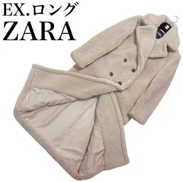 고품질 ZARA 엑스트라 롱 페이크 보아 코트 테디베어 더블 체스터