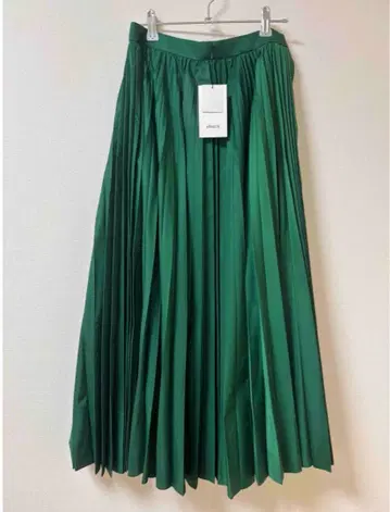 ebure 그린 플리츠 롱 스커트