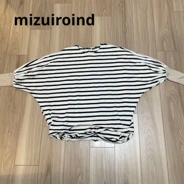 mizuiroind 보더 돌먼 리브 소매 풀오버
