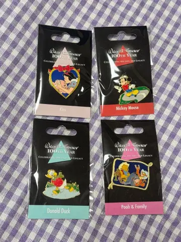 디즈니 100주년 캐릭터 핀 배지 세트