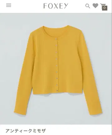 컨디션 최상 현행 모델 FOXEY 에브리데이 가디건 40 앤티크 미모사
