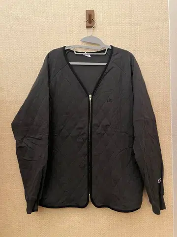 [ 새상품급 ] Champion 퀼팅 가디건 L 다크 그레이