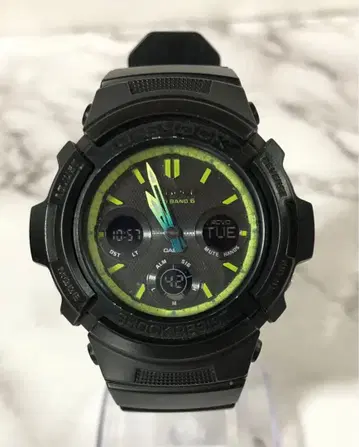 G-SHOCK AWG-100SLY 블랙/그린 556