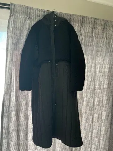 MURUA 무루아 퀼트 도킹 보아 코트 후드 부착 퀼팅