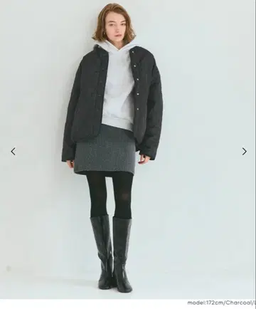 coca 리버서블 퀼팅 보아 블루종 M