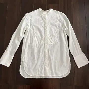 이에나 밴드 카라 옥스 롱 셔츠 컬러 셔츠 무지 코튼 면 100