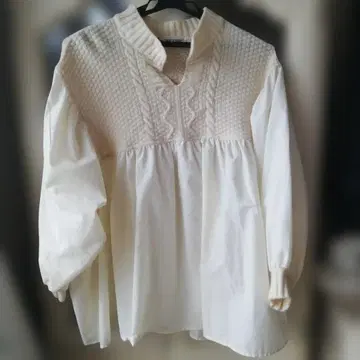 Cen. 화이트 긴팔 튜닉 M 사이즈