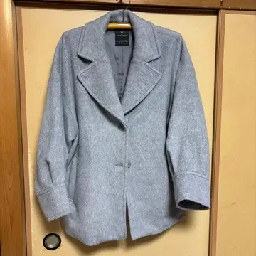 그레이 샤기 하프 코트