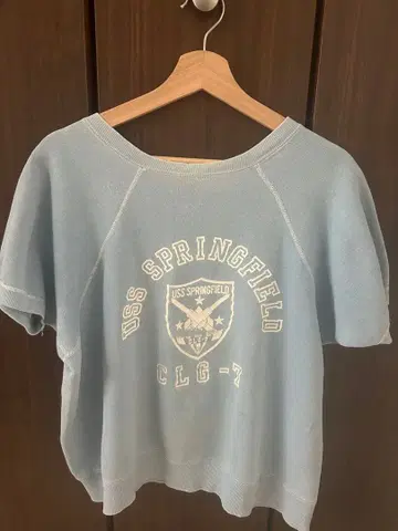 60s 빈티지 반팔 맨투맨 새상품급 플로키 프린트 60s 빈티지