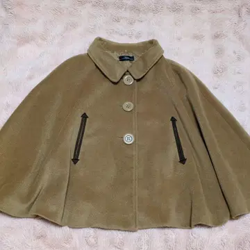 Jinnee 카멜 판초 케이프 코트