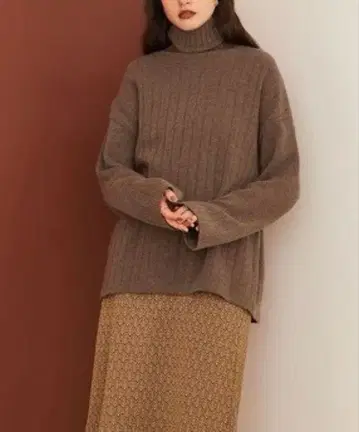 퍼블릭 도쿄 PUBLIC TOKYO 2WAY 램스울 하이넥 니트