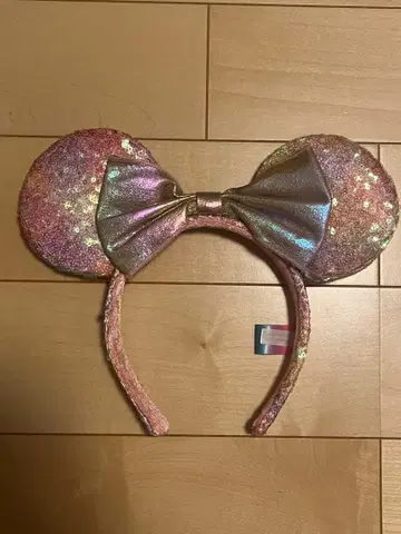 미니 40주년 한정판 머리띠 (핑크, 라메 믹스)