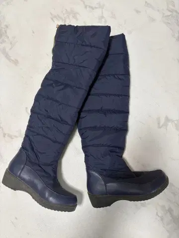네이비 롱 부츠 지퍼 포함