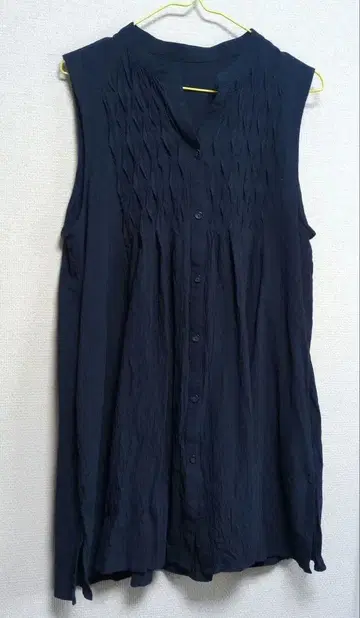 네이비 슬리브리스 튜닉 L