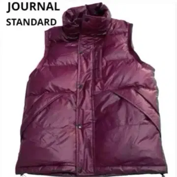 저널 스탠다드 다운 자켓 베스트 퍼플 슬리브리스