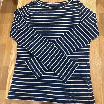 45RPM 인디고 스트라이프 긴팔 T셔츠