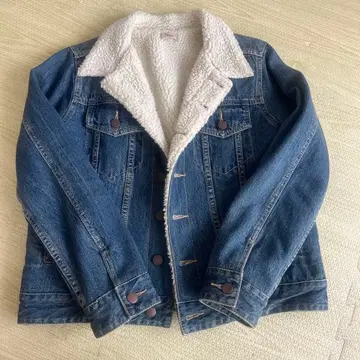 데님 보아 카라 부착 자켓