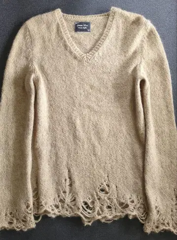 넘버나인 베이지 그런지 니트