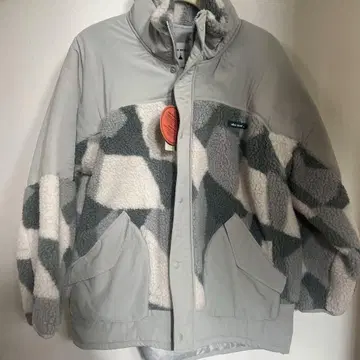 새상품 niko and - 보아 플리스 포켓 자켓 M 그레이/화이트