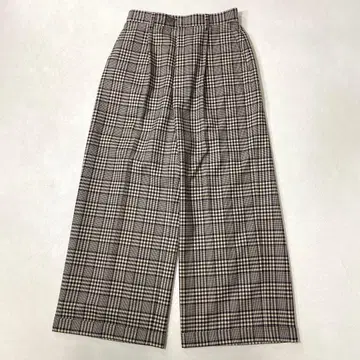 새상품급 Steven Alan 여성용 트윌 체크 와이드 크롭 팬츠