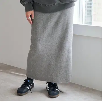 스팽글 라메 리브 니트 스커트 spick and span