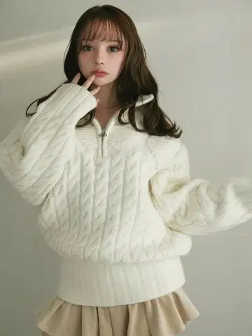 andmary Heart loose knit white