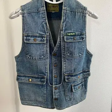Fuji Mark 구제 데님 베스트 낚시용 조끼 M