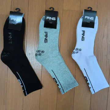 PING 폴리에스테르 면 혼방 미들 양말 3켤레 미사용