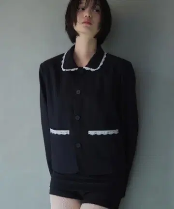 Smyeon 레이스 포함 컴팩트 자켓 FREE 사이즈