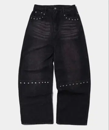 PLACE STUDIO 스터드 장식 블랙 데님 팬츠