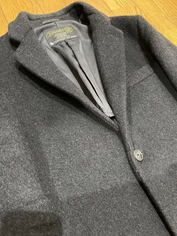 417EDIFICE 다크 그레이 체스터 코트 울 혼방