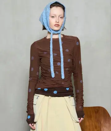 MAISON SPECIAL Sheer Dot Layered Tops