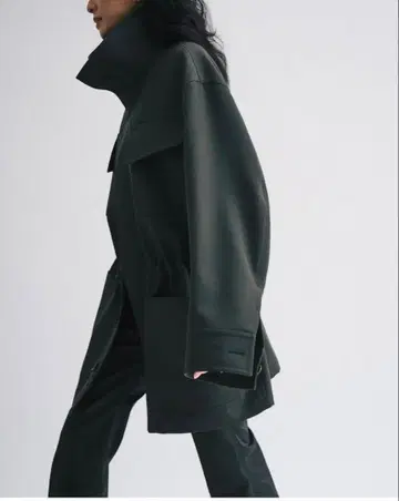 newnow 개버딘 재킷 커피 M 울 코트