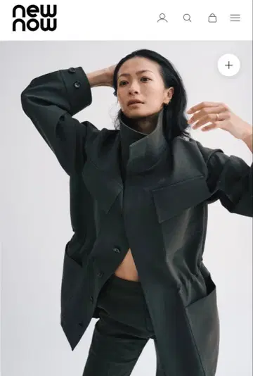 newnow 개버딘 재킷 커피 M 울 코트