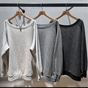 JEANASIS / 오프숄더 라메 미니 기모 풀오버