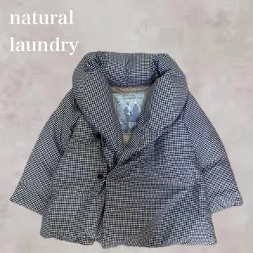 [ 새상품급 ] natural laundry 체크 다운 자켓 깅엄