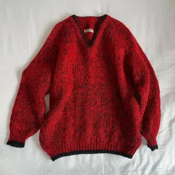 이탈리아 제조 빈티지 브이넥 스웨터