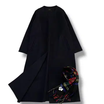 스픽 앤 스팬 20AW 노카라 V넥 리버 코트 울 36