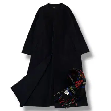 스픽 앤 스팬 20AW 노카라 V넥 리버 코트 울 36